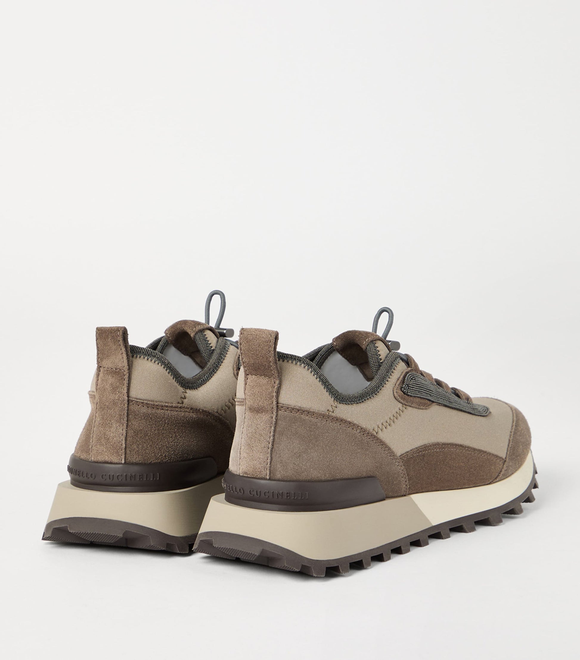 Brown Techno-Suede Runner Sneakers