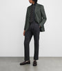Green Cashmere-Silk Herringbone Blazer