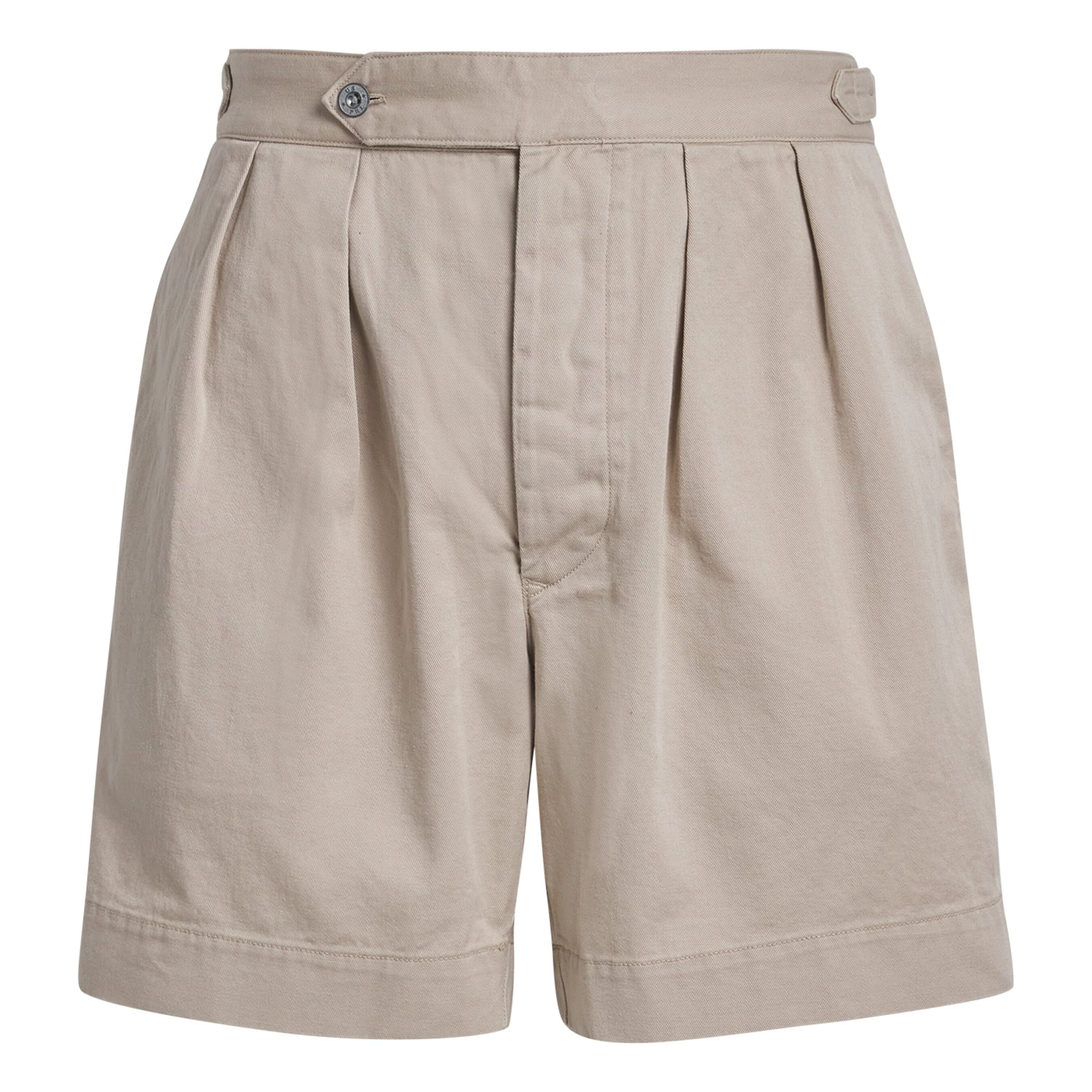 Cotton Twill Pleated Shorts