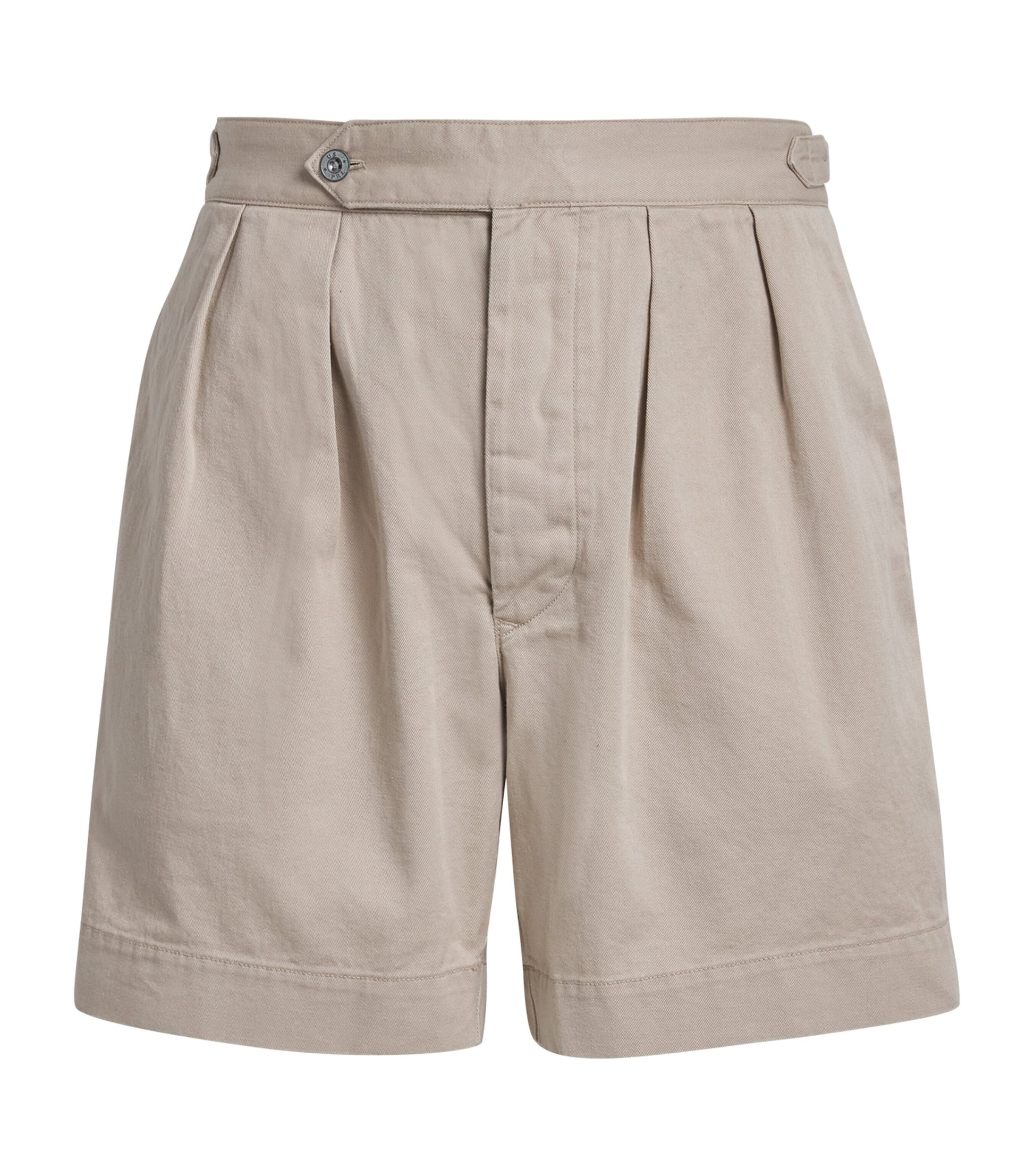 Cotton Twill Pleated Shorts