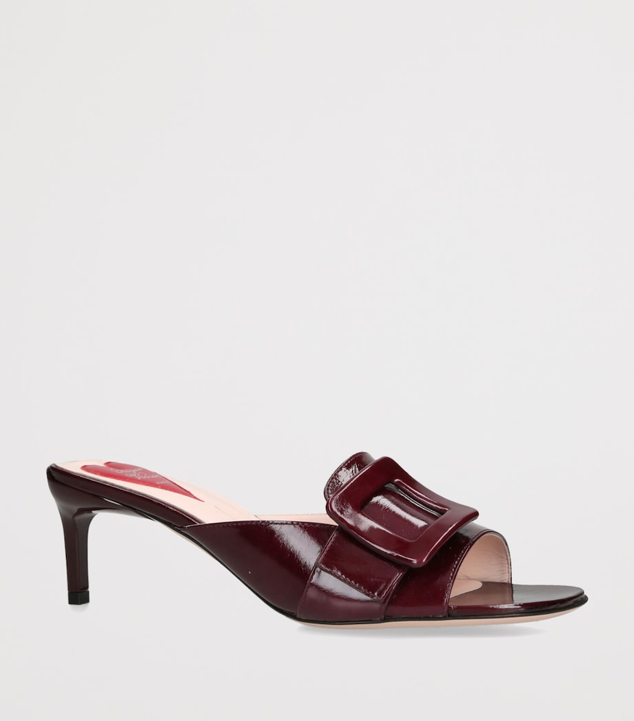 Roger Vivier Burgundy Patent Leather Viv’ Canard Mules 55