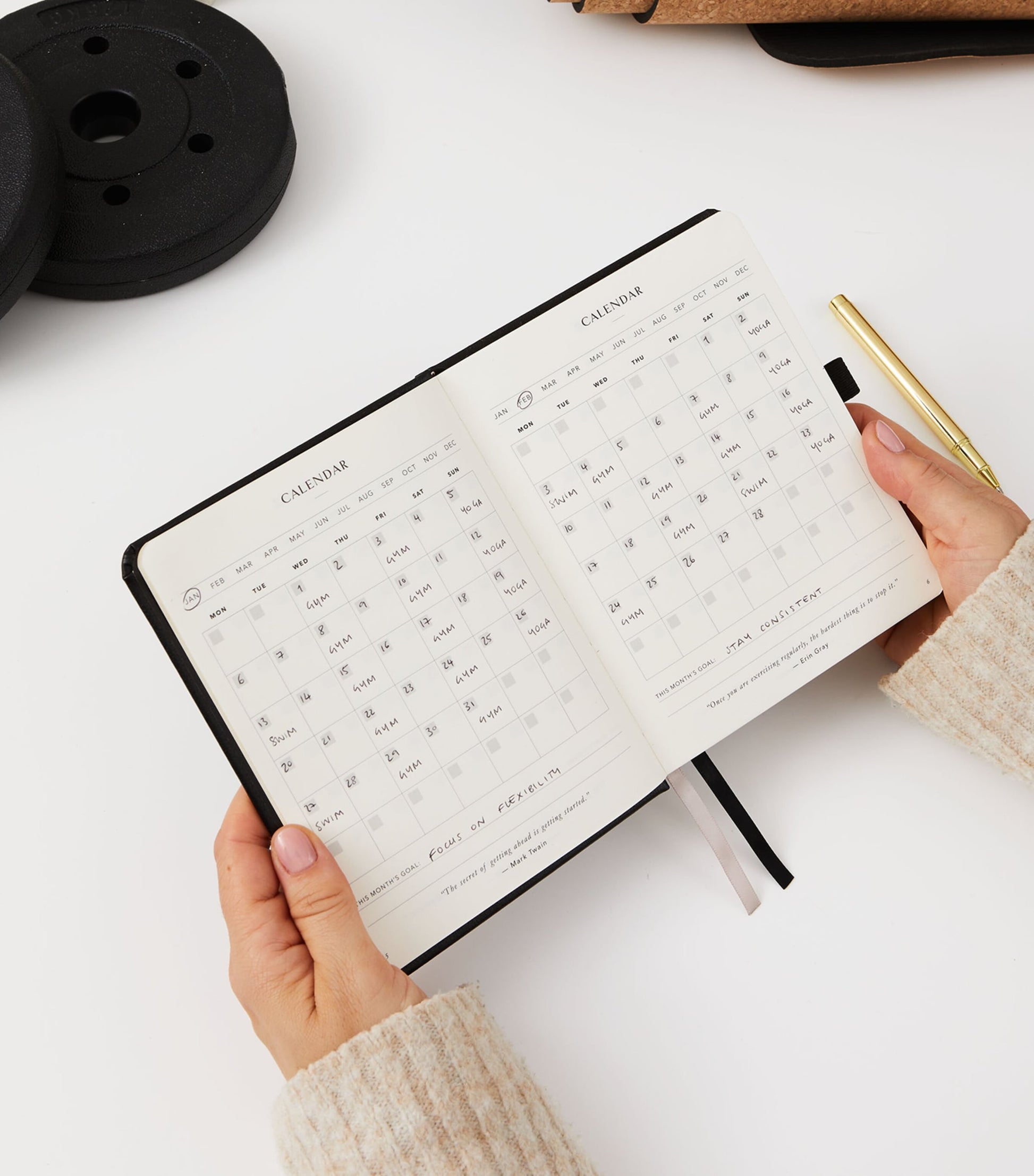 Blush and Gold My Daily Gym Planner: Fitness & Wellbeing Journal