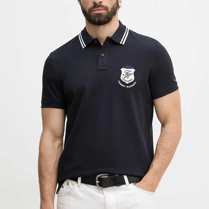 Tommy Hilfiger тениска с яка мъжка памучна