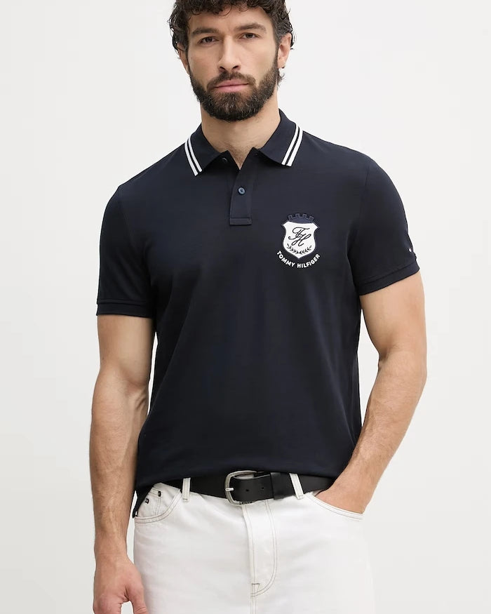 Tommy Hilfiger тениска с яка мъжка памучна
