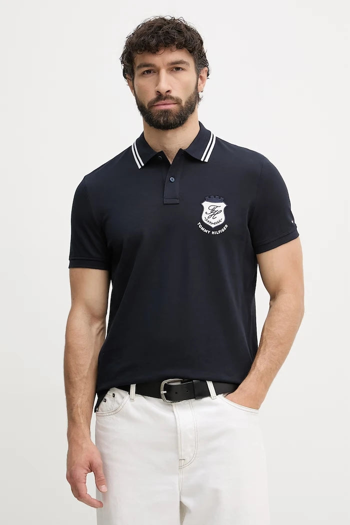 Tommy Hilfiger тениска с яка мъжка памучна