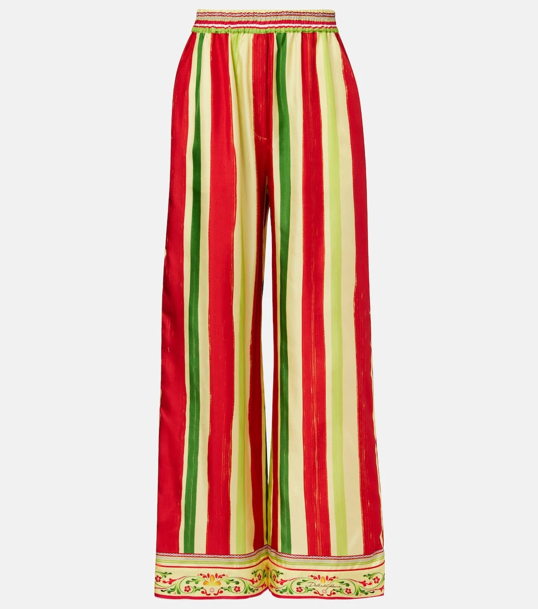 Dolce&Gabbana - High-rise striped silk palazzo pants