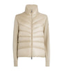 Moncler Beige Down Wool-Trim Panelled Cardigan