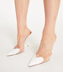 Alaïa White Patent Leather Le Coeur Mules 90