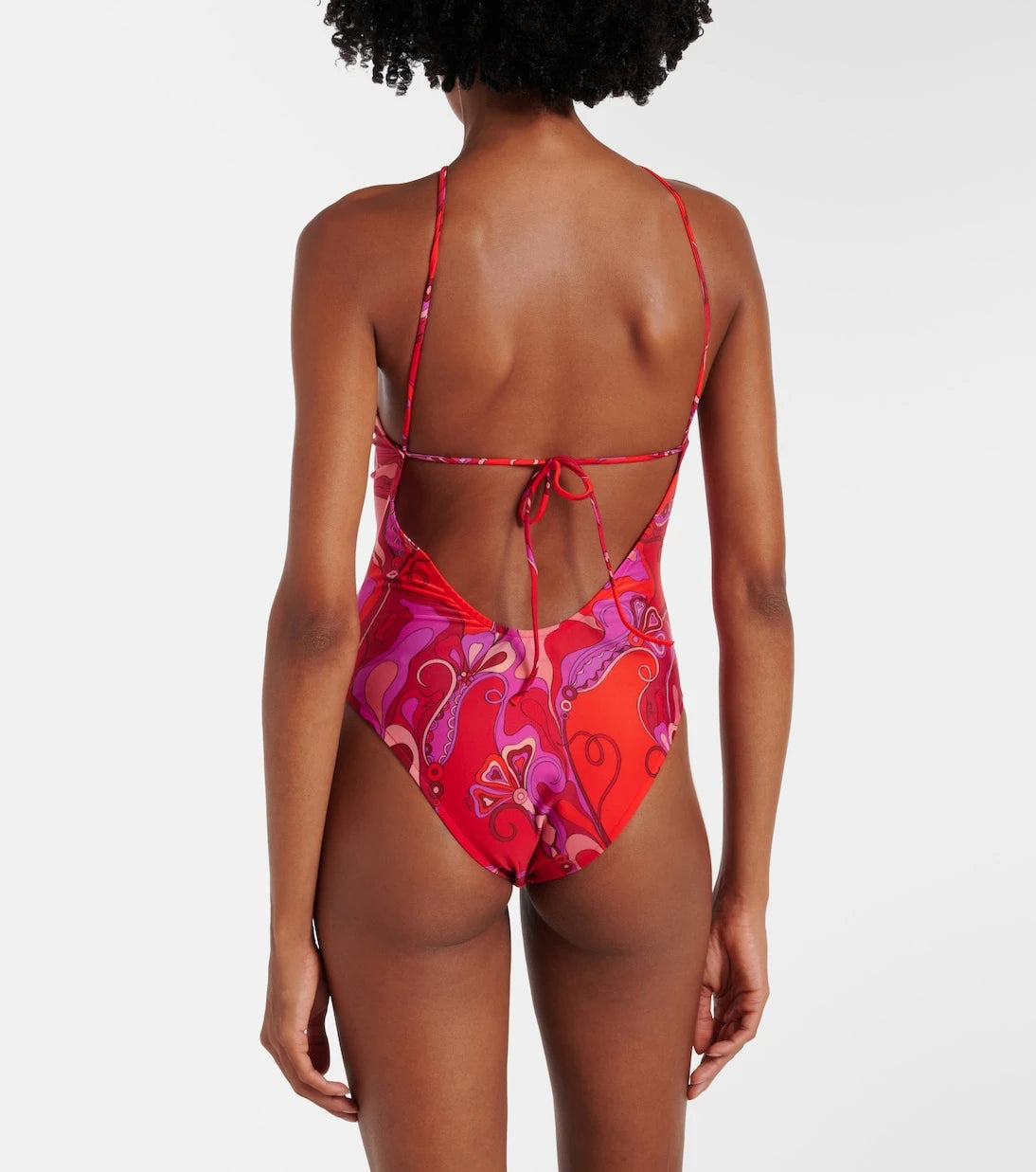 Pucci - Printed halterneck swimsuit