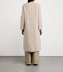 Yves Salomon Beige Wool-Fur Longline Coat