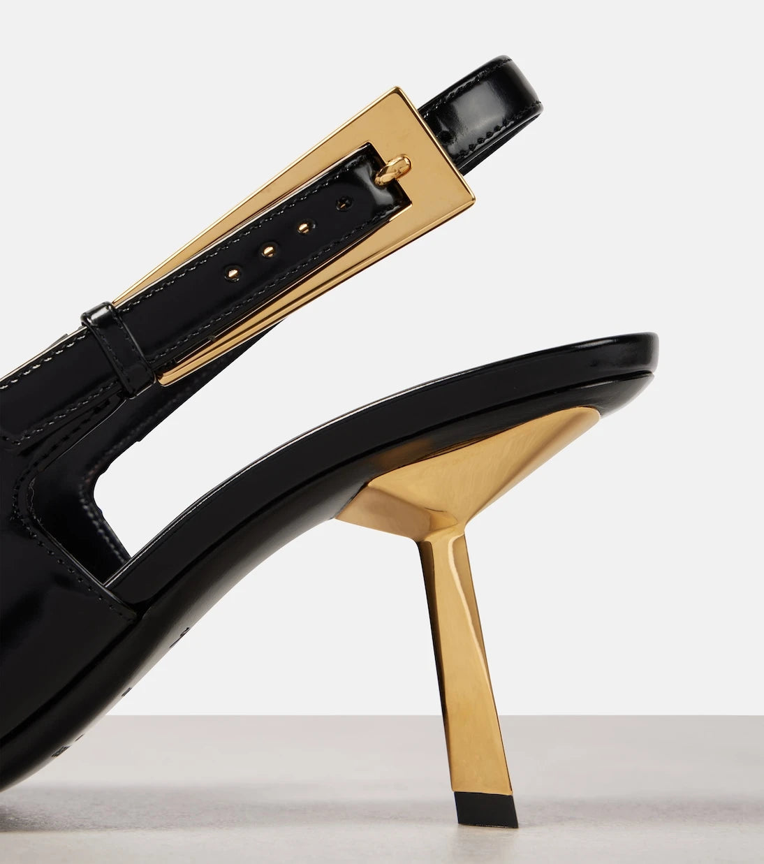 Saint Laurent - Lee 75 polished leather slingback pumps
