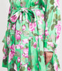 L'Agence Green Satin Floral Virlen Mini Dress