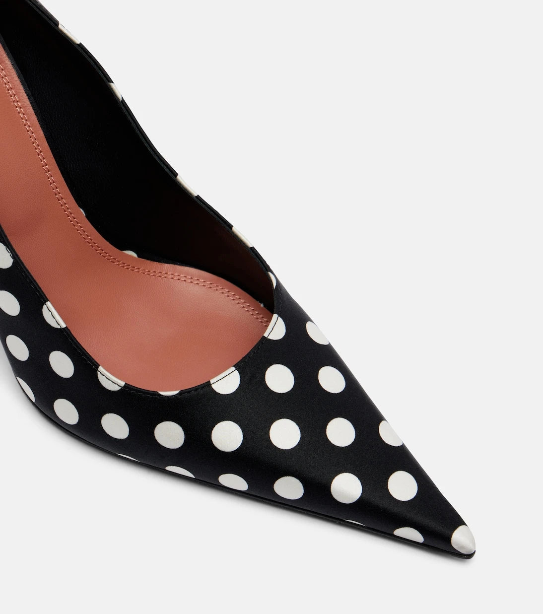 Amina Muaddi - Barbara 90 polka-dot satin pumps