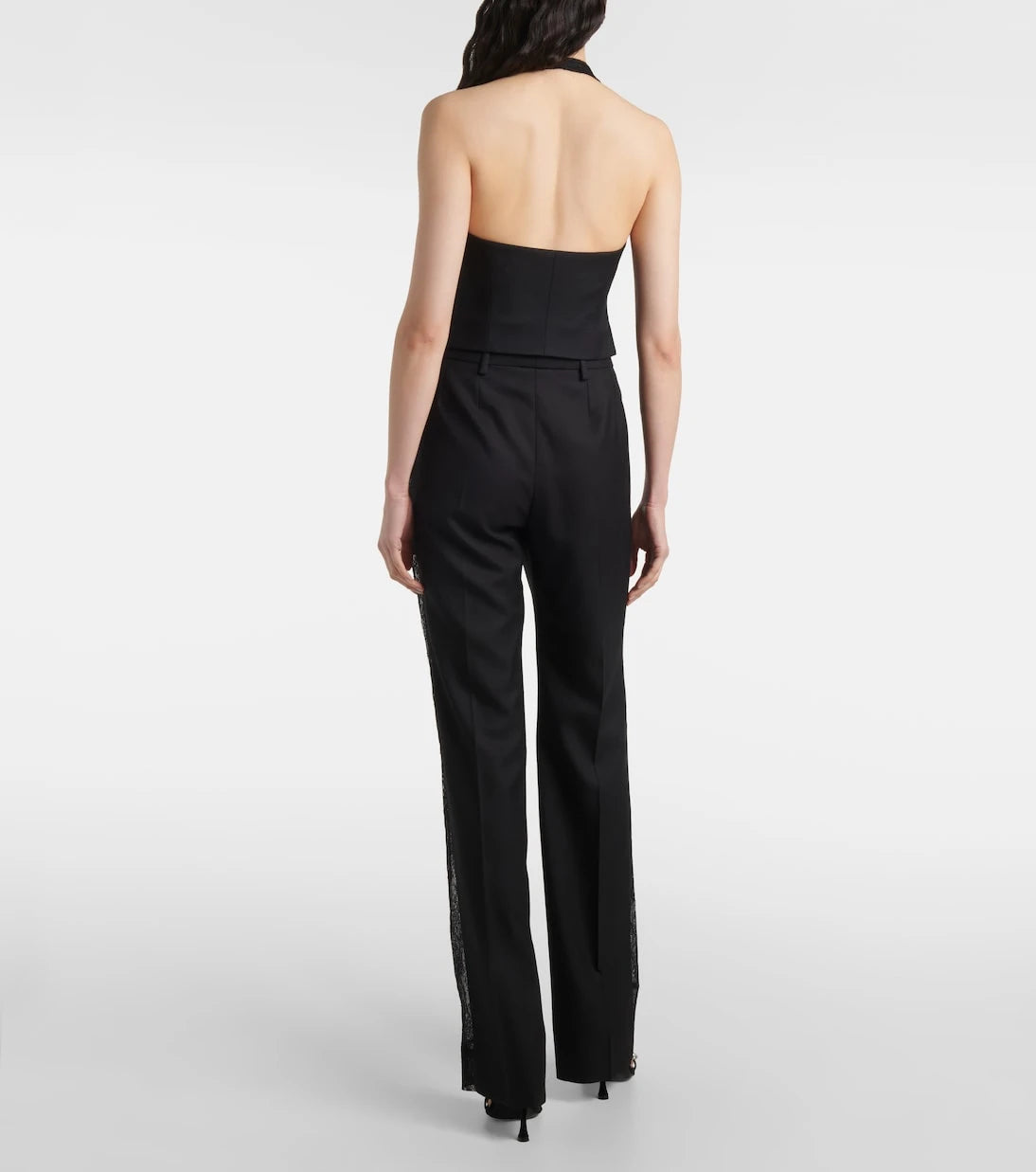 Nina Ricci - Lace-trimmed halterneck vest