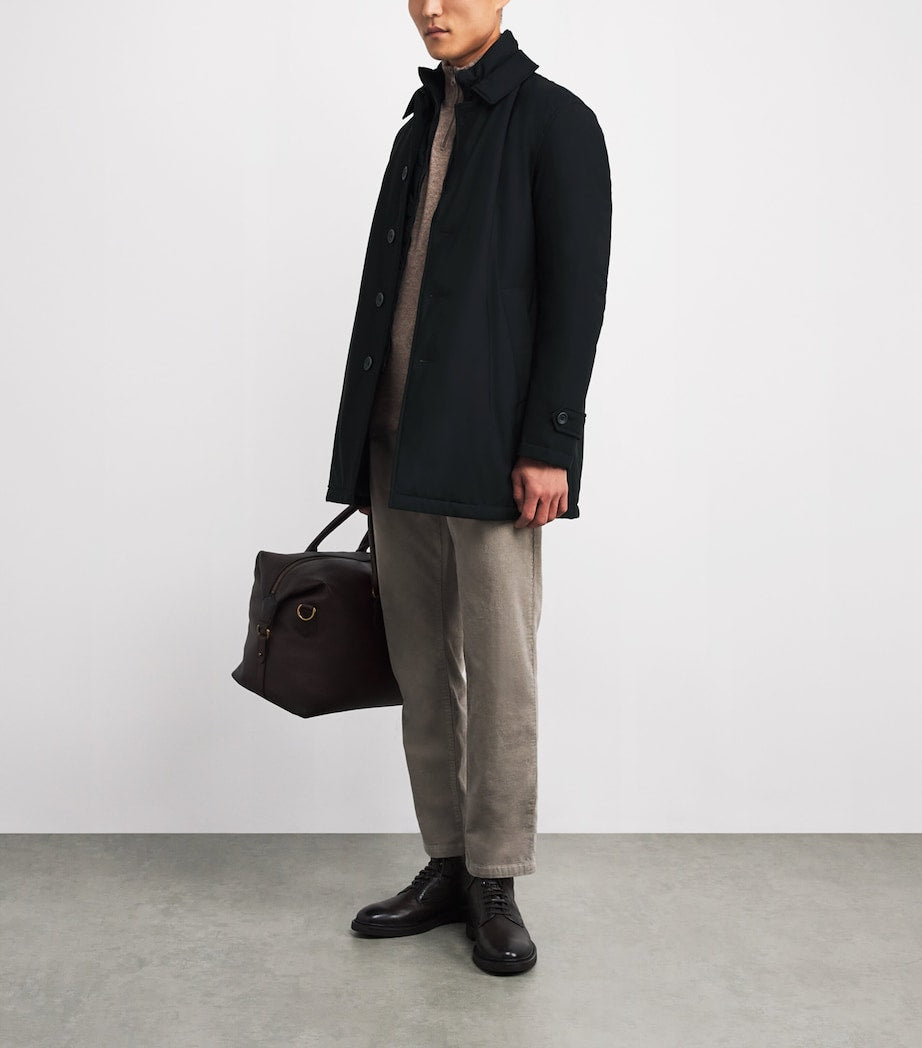 Navy Down Water-Resistant Washington Overcoat