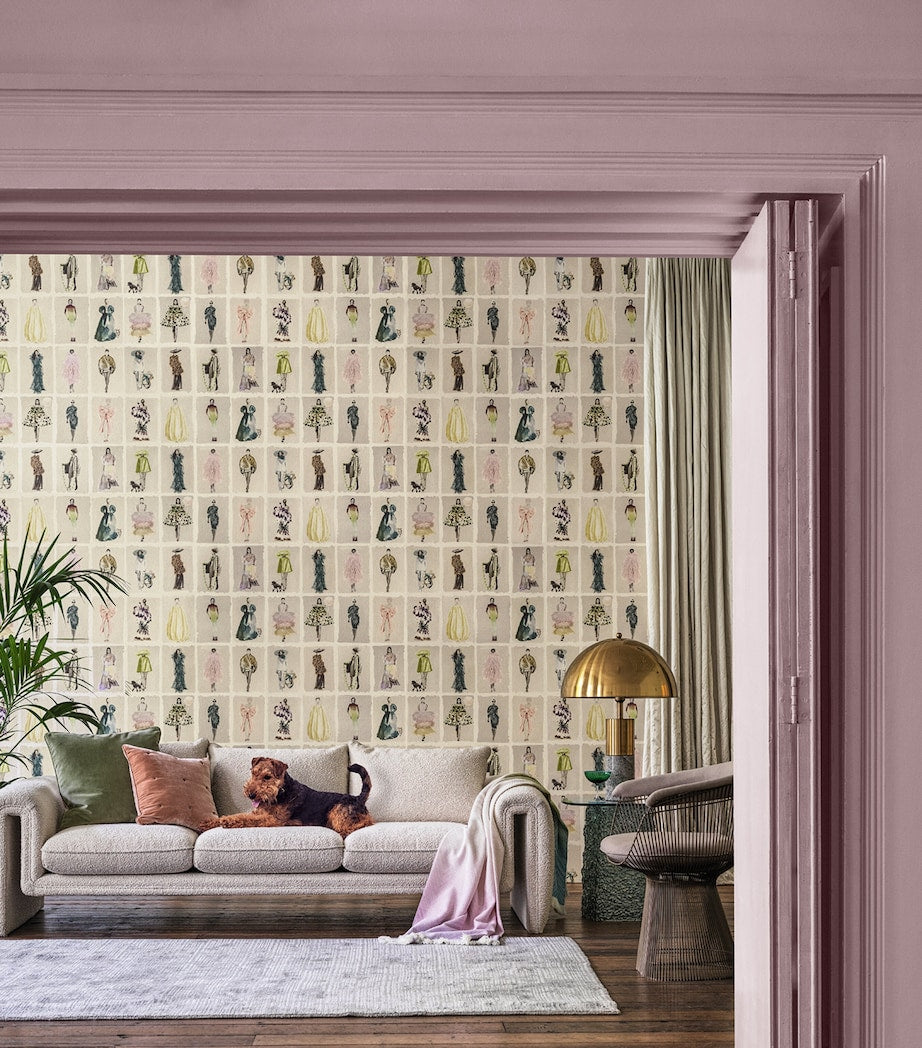 Cole & Son x Harrods Interior Design 175 Anniversary Edition Couture Carousel Wallpaper - Pastel Pearl