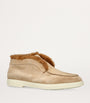 Santoni Beige Suede Fortune Ankle Boots