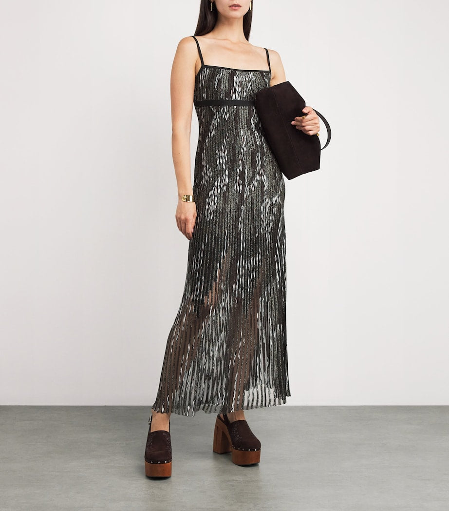Missoni Black Metallic Ribbed Maxi Dress