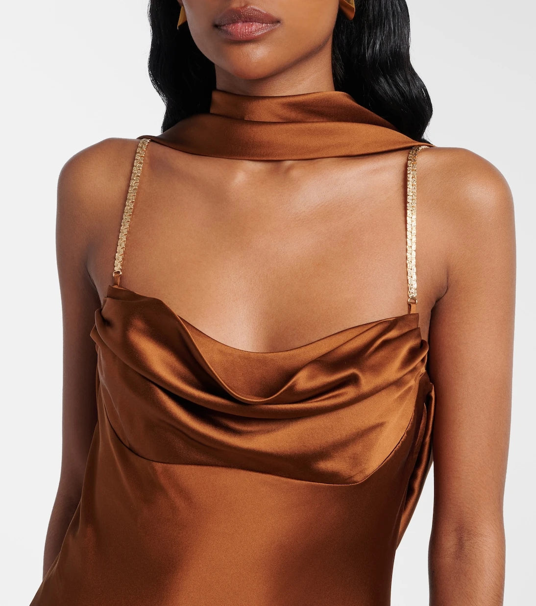 Rebecca Vallance - Phoenix draped silk satin cocktail dress