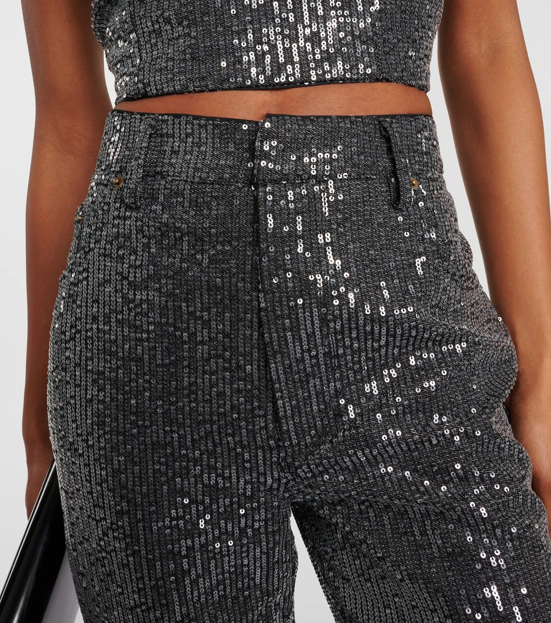 Rotate - Sequined straight jeans