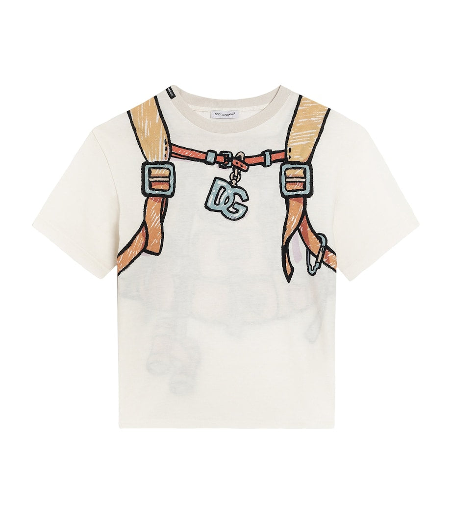 Dolce & Gabbana Kids Cotton Backpack Oversized T-Shirt (8-12 Years)
