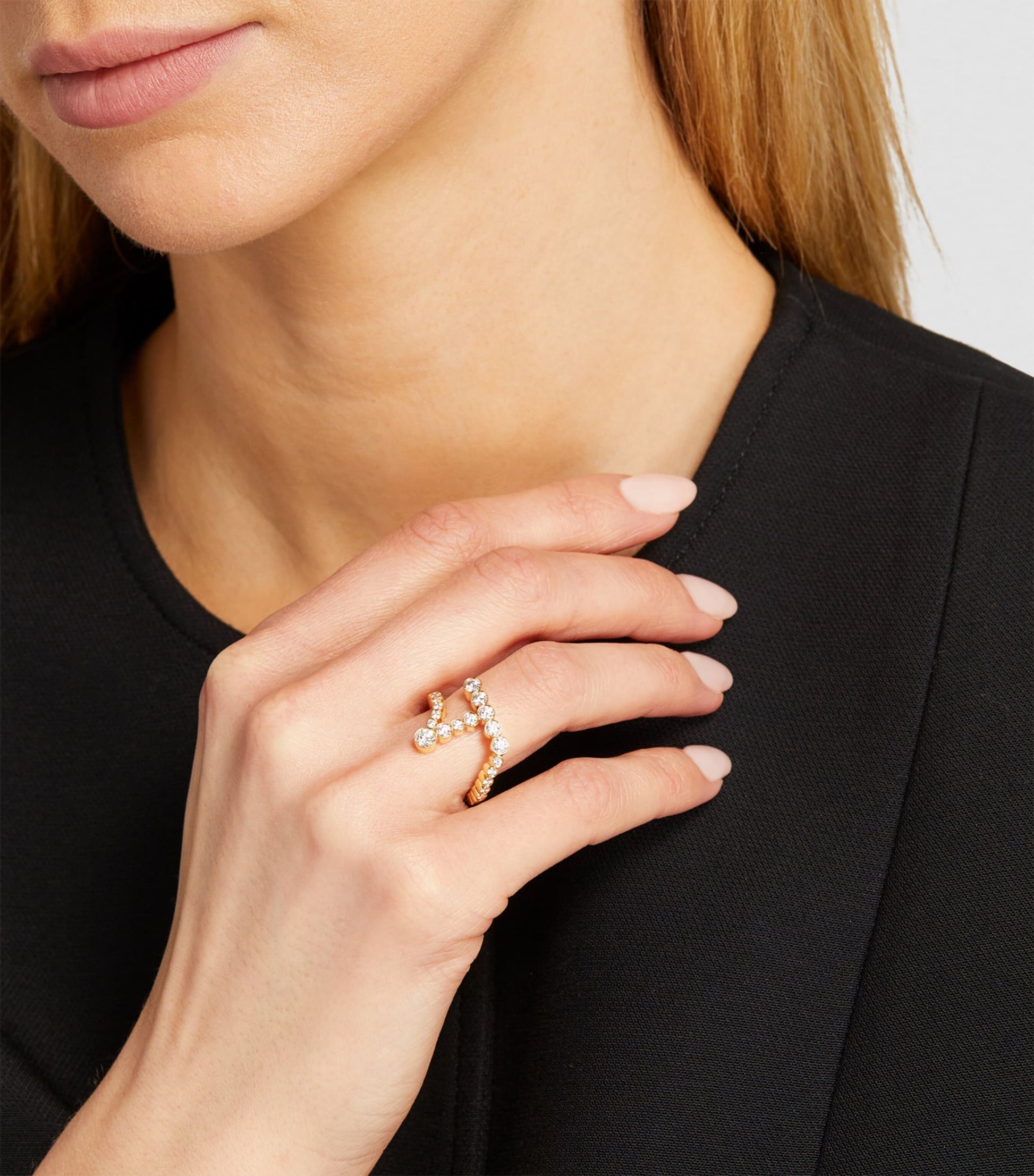 Yellow Gold and Diamond Ensemble 'T' Ring