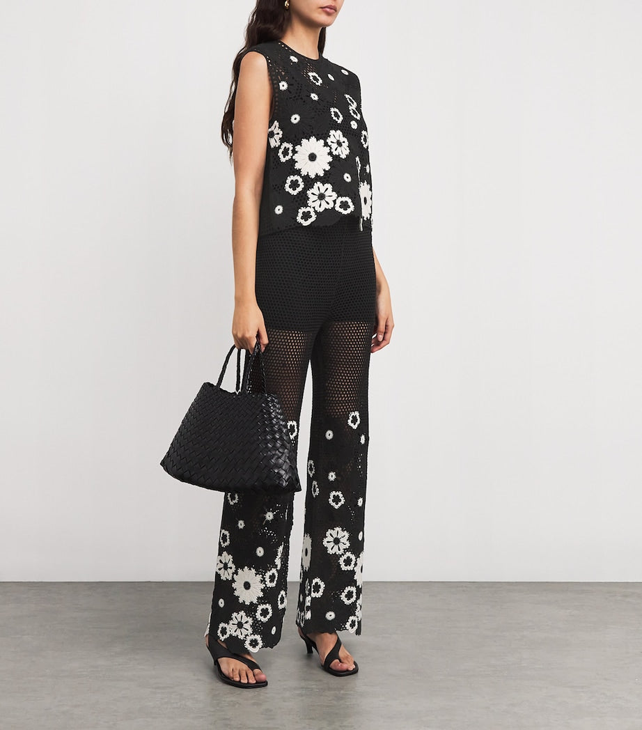 Cotton Crochet Floral Top