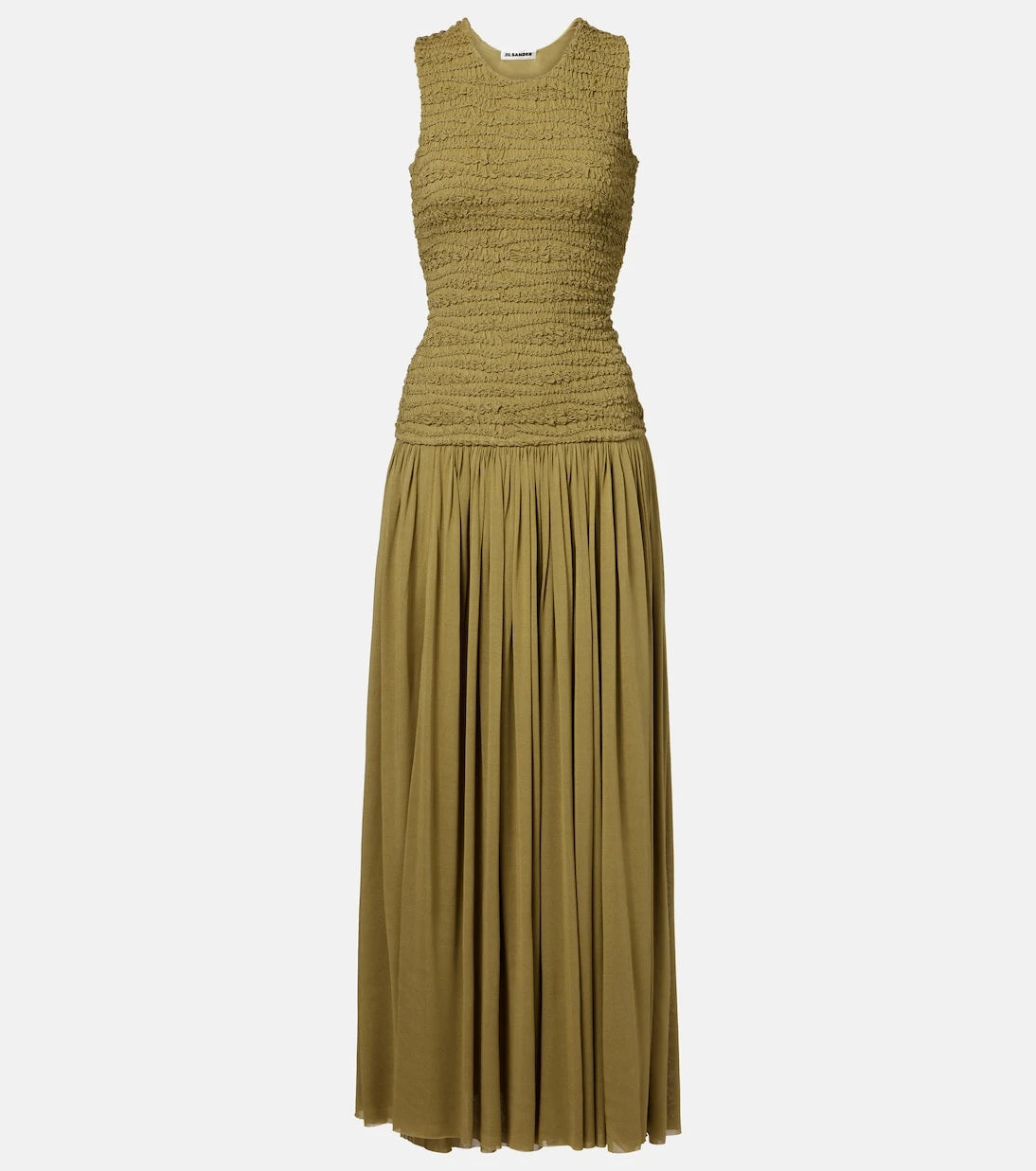 Jil Sander - Shirred plissé maxi dress