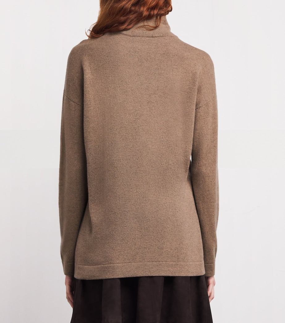 Colombo Brown Cashmere Rollneck Sweater