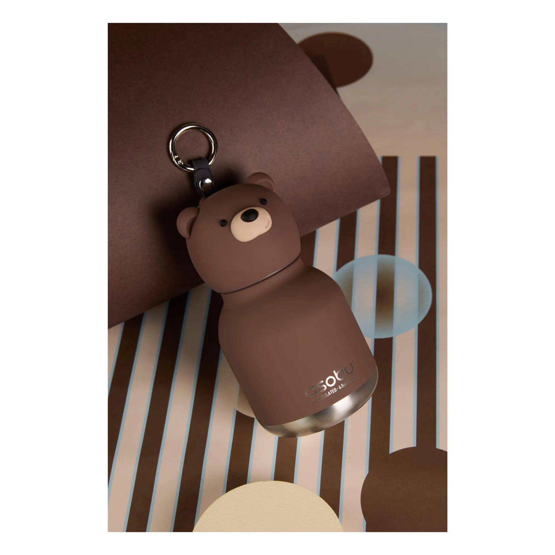 Asobu - Brown Bear stainless steel mini flask | Brown