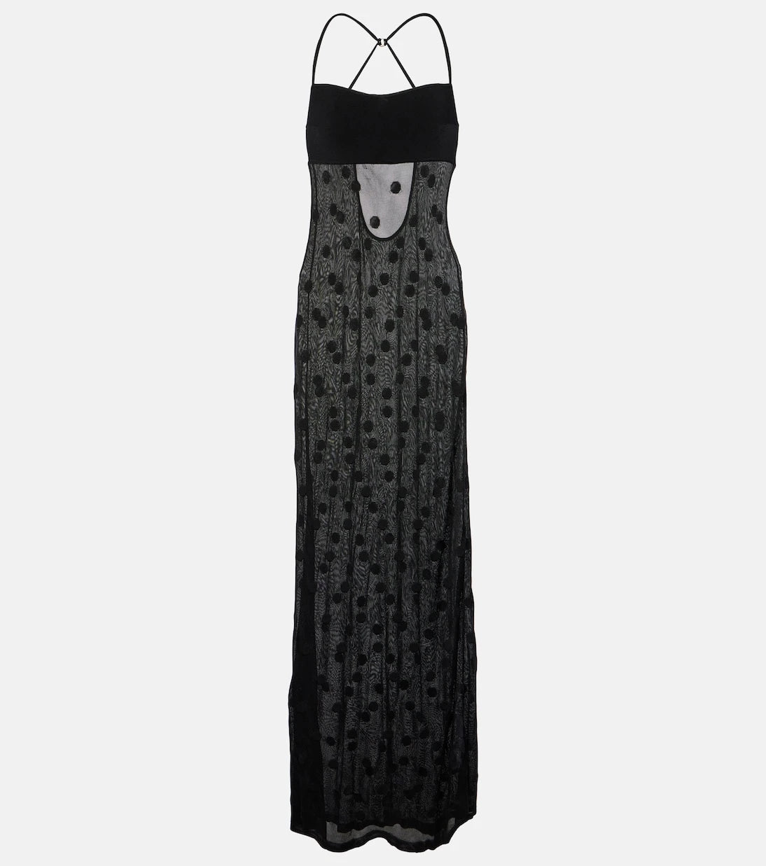 Jacquemus - La Robe Maille Puntini polka-dot mesh gown