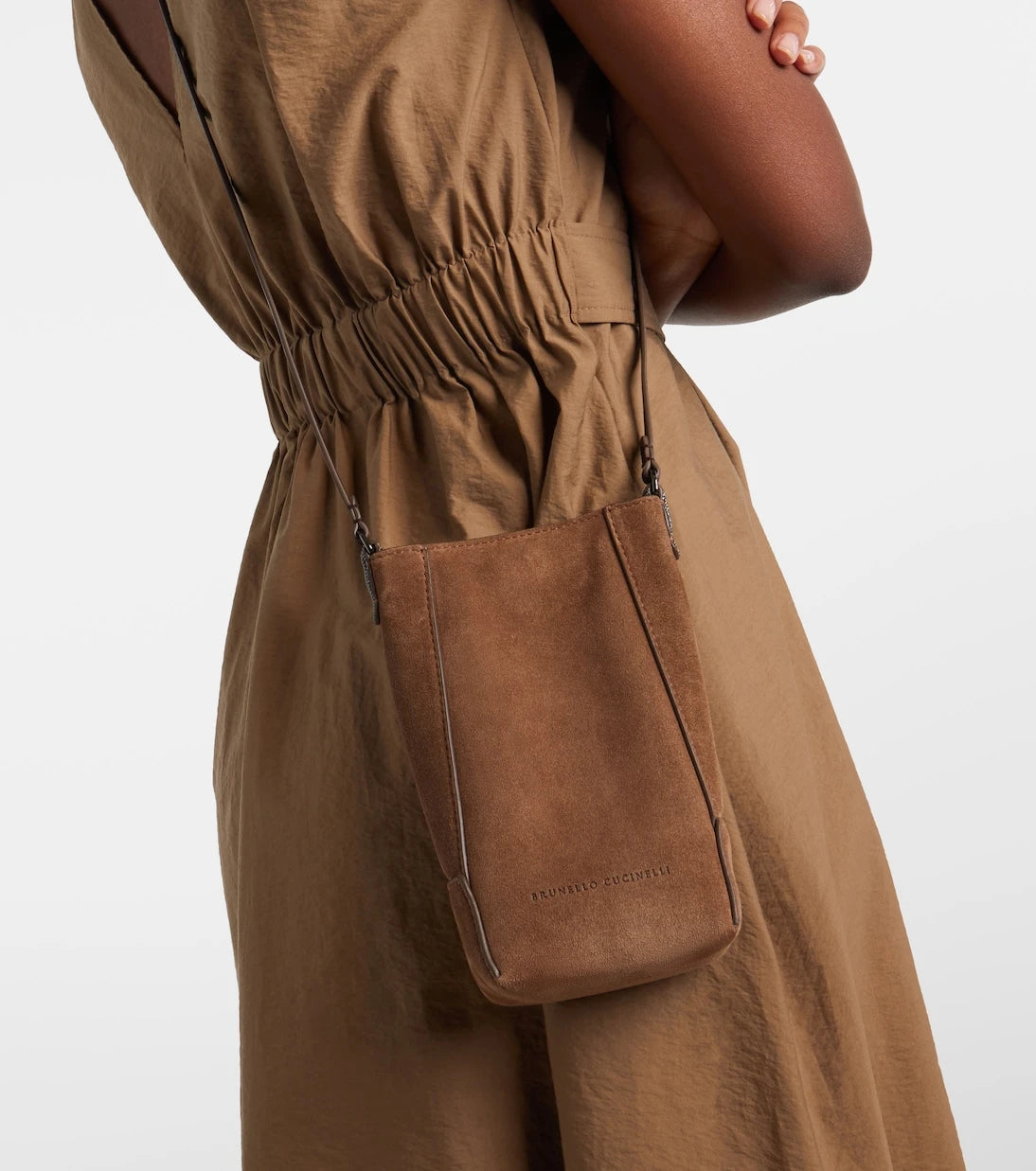 Brunello Cucinelli - Duo Mini Monili suede phone pouch
