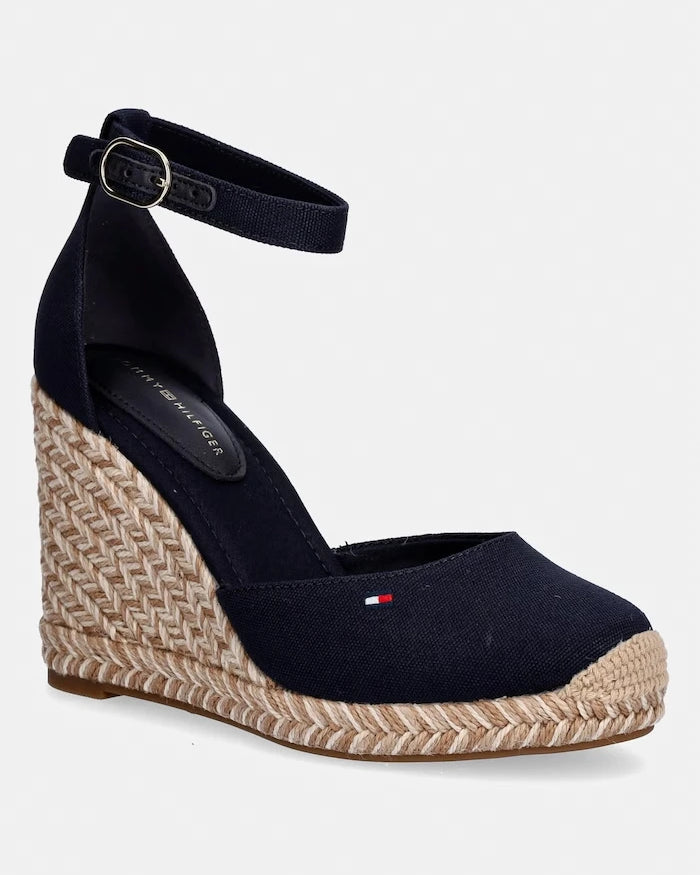 Tommy Hilfiger kadın dolgu topuk espadril FLAG HIGH WEDGE ESPADR CLOSED TOE