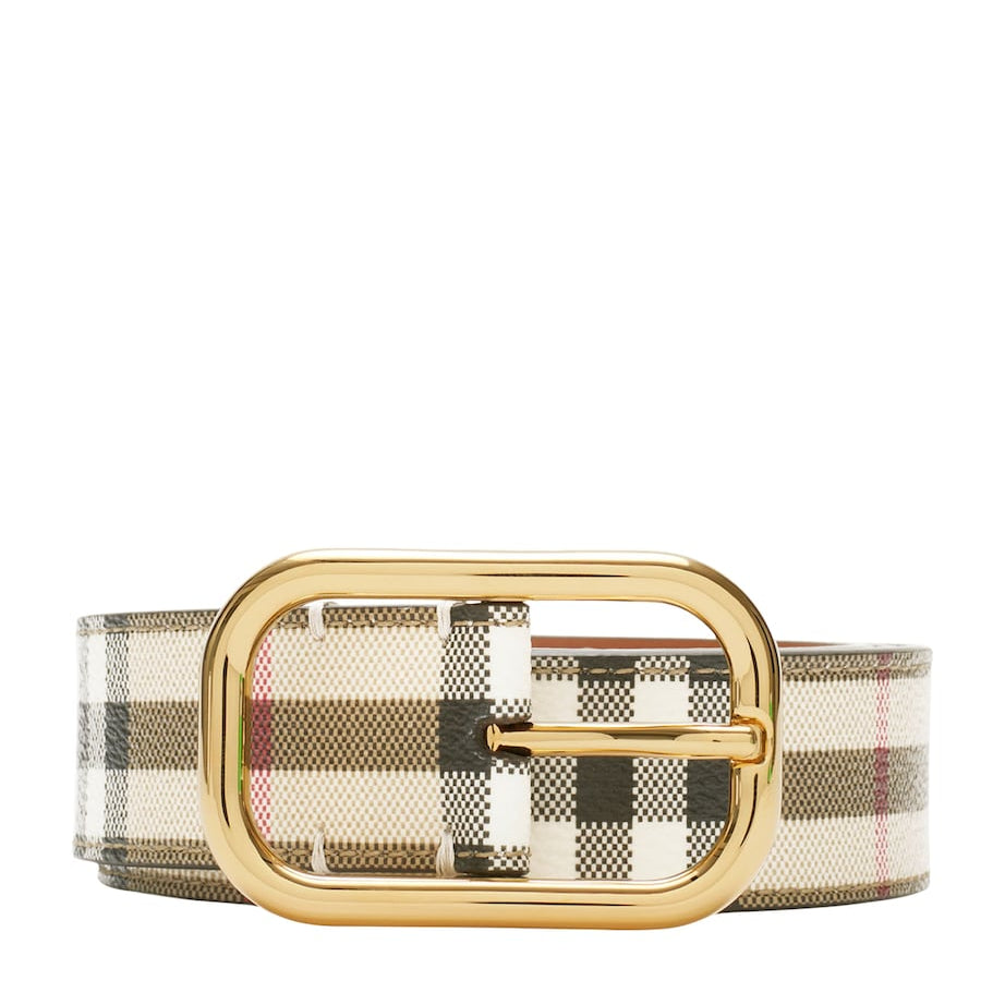 Beige Check Belt