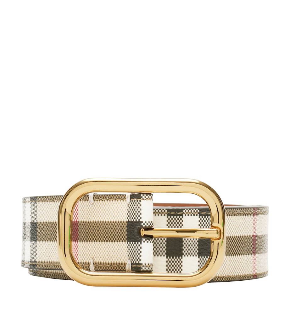 Beige Check Belt