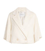 Max Mara White Wool-Cashmere Cropped Coat