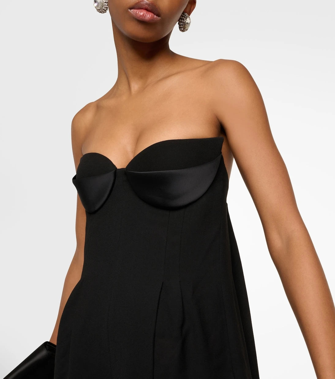 Mônot - Strapless crêpe wide-leg jumpsuit