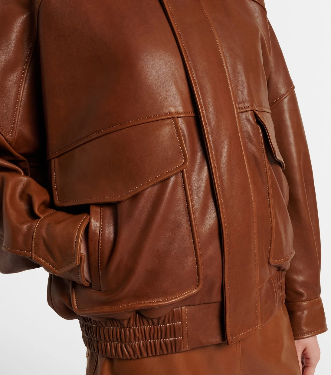 Nour Hammour - Runa leather bomber jacket