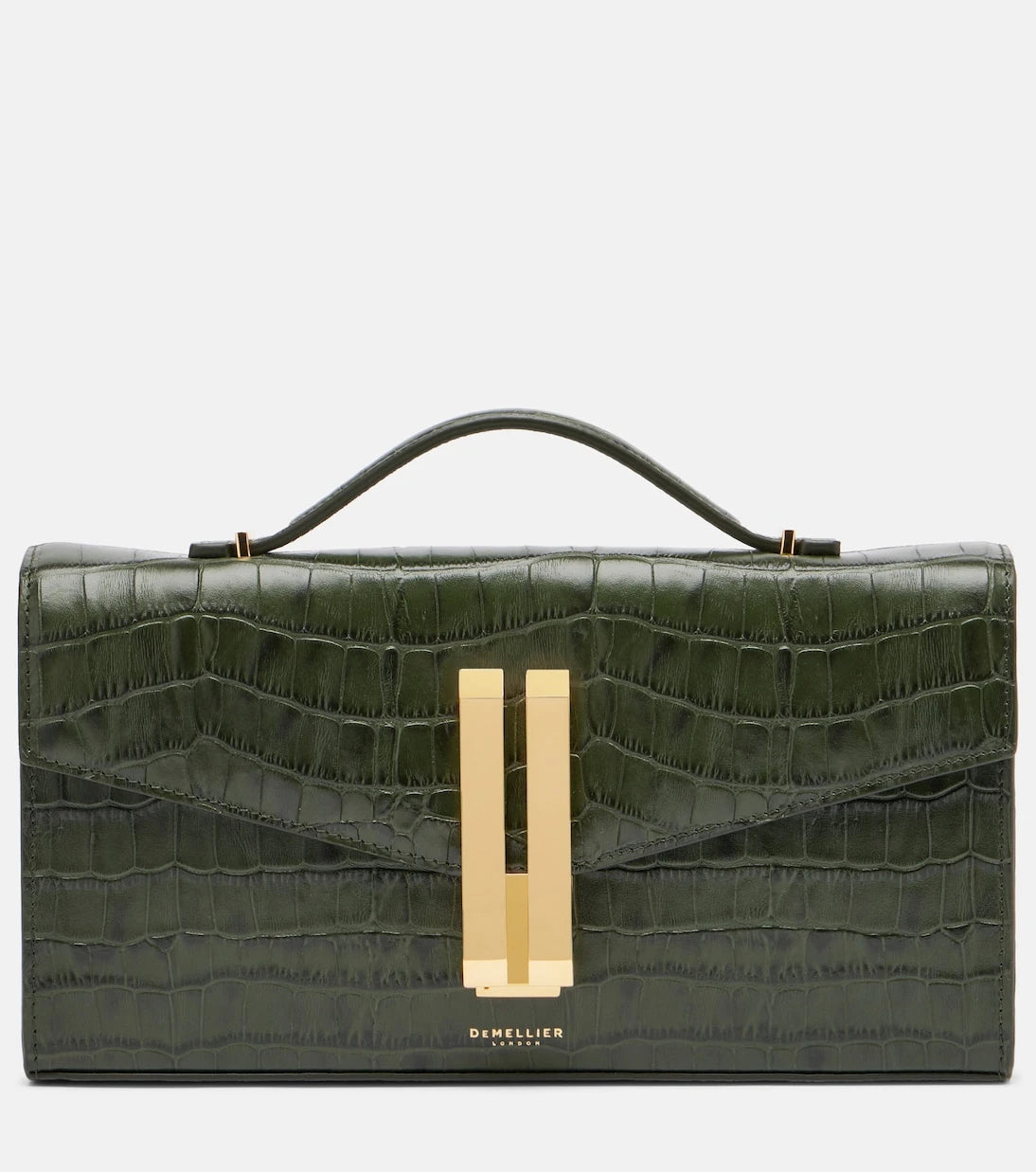 DeMellier - Vancouver croc-effect leather clutch