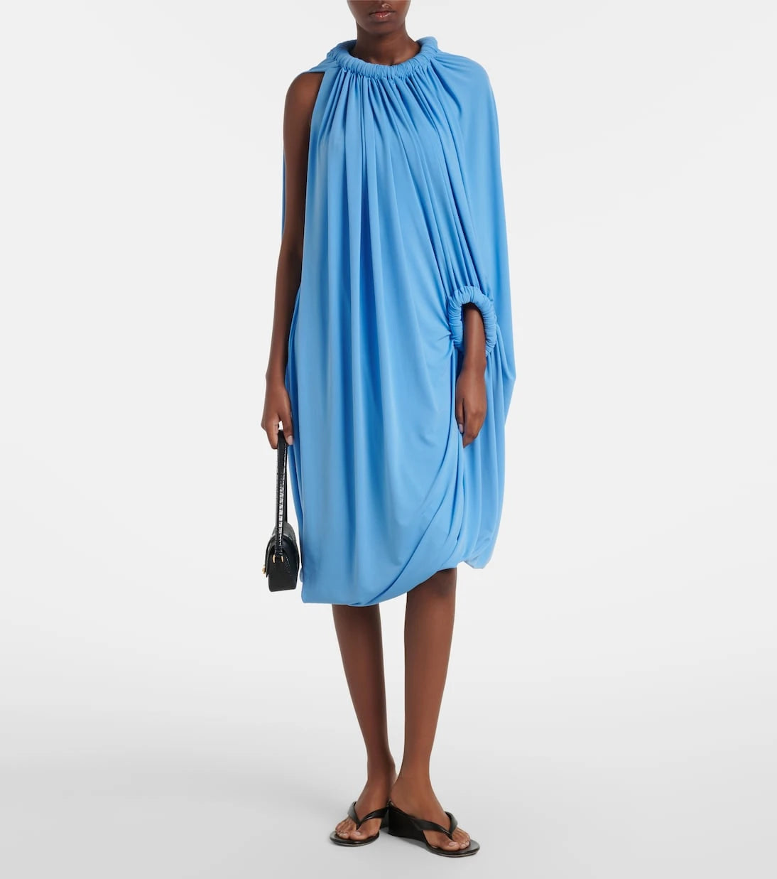 Coperni - Caped draped smocked midi dress