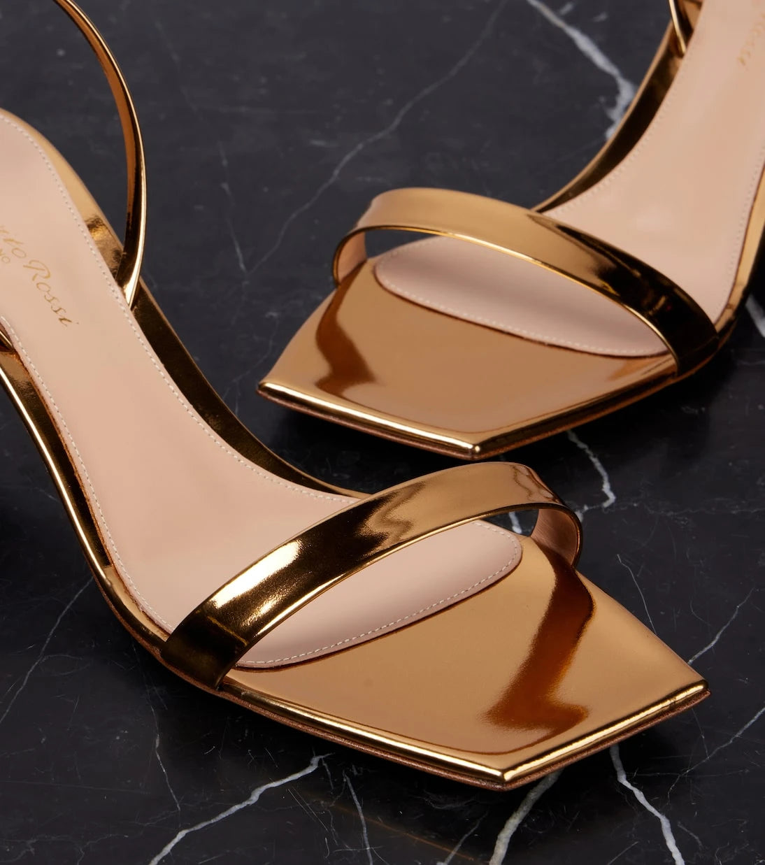 Gianvito Rossi - Ribbon 55 metallic leather sandals