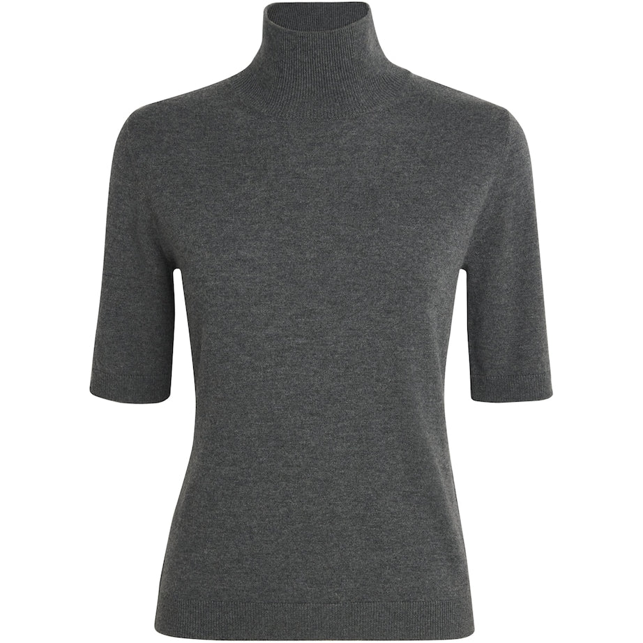 Max Mara Grey Wool Short-Sleeve Sweater