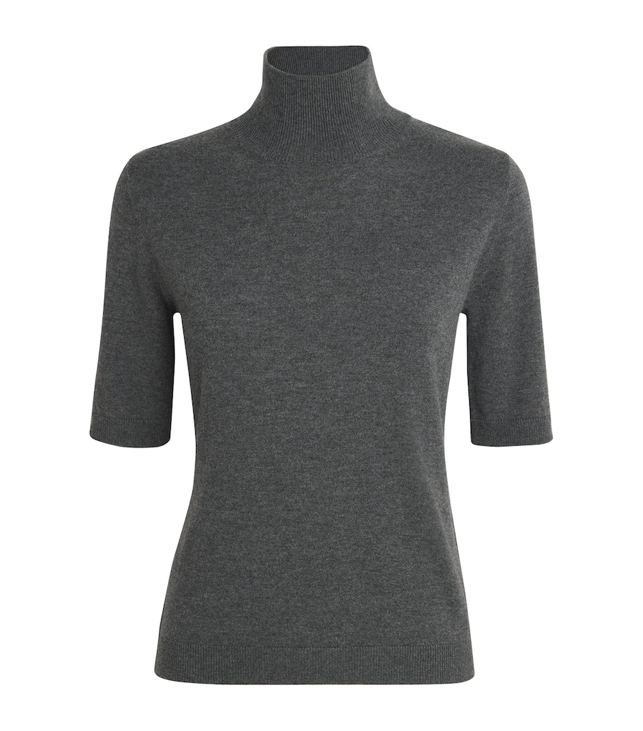 Max Mara Grey Wool Short-Sleeve Sweater