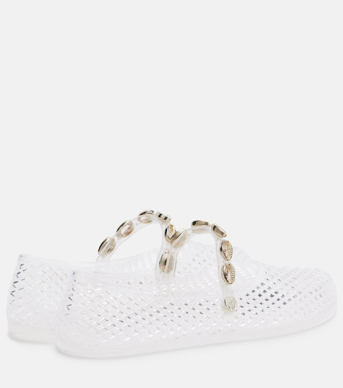 Ancient Greek Sandals - Iro embellished fishnet ballet flats