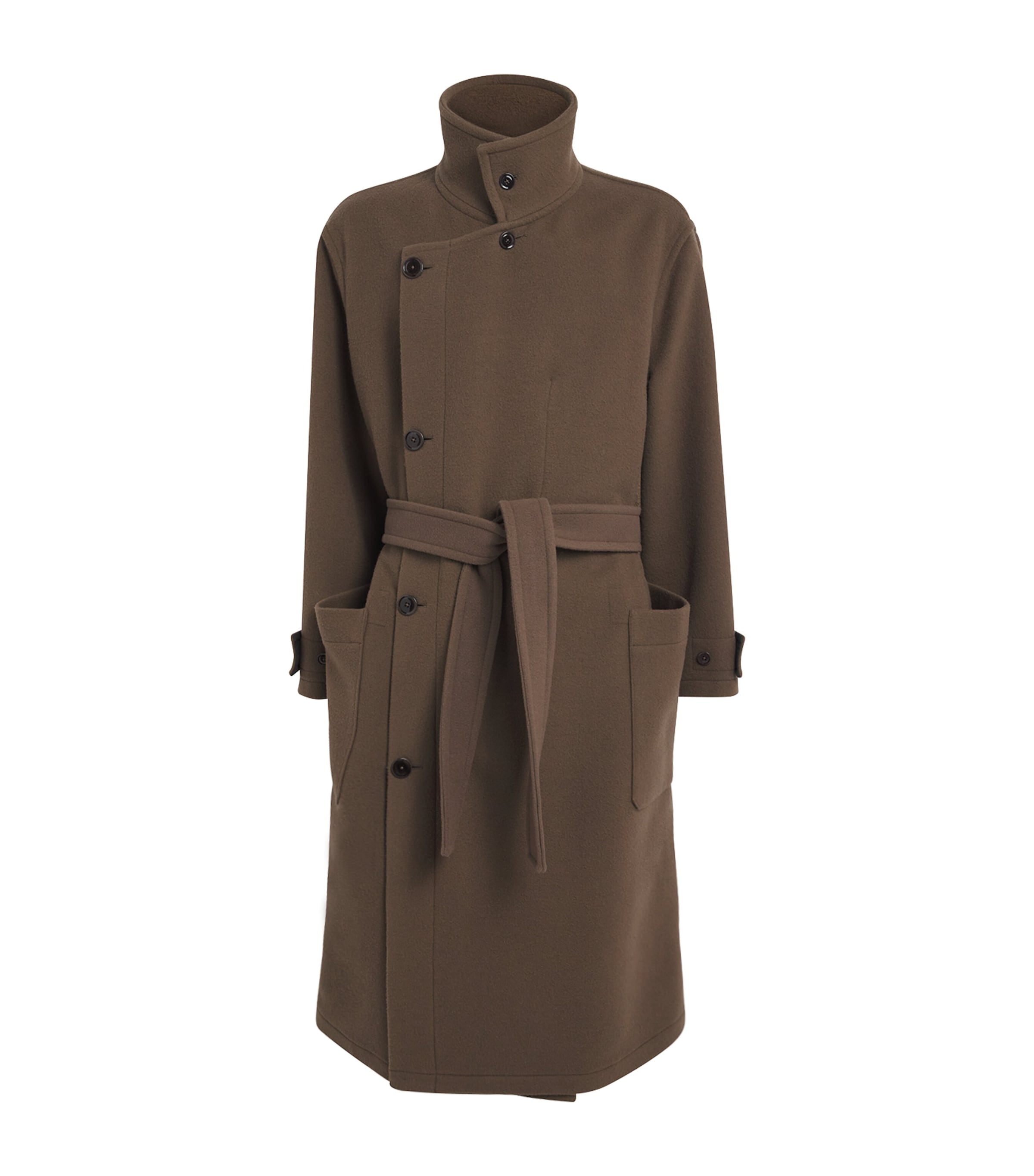 Lemaire Brown Wool Overcoat