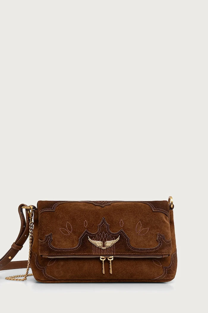 ROCKY süet kadın crossbody çanta