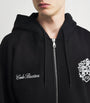 Black Collegiate Crest Zip-Up Hoodie