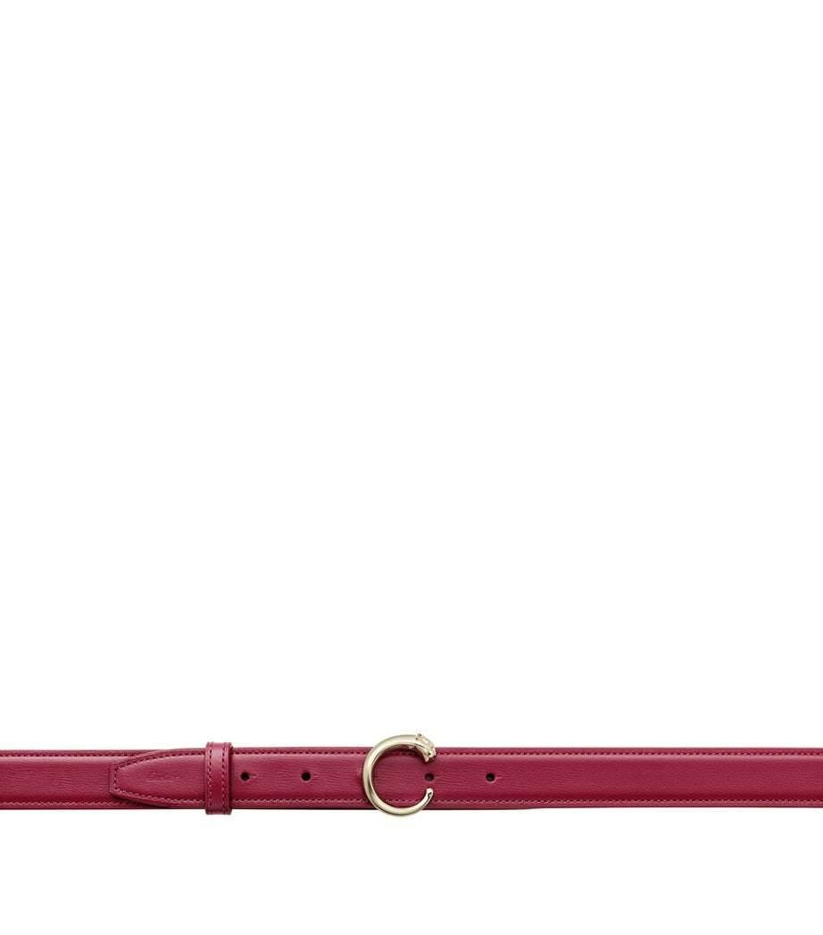 Red Leather Panthère de Cartier Belt (75cm)