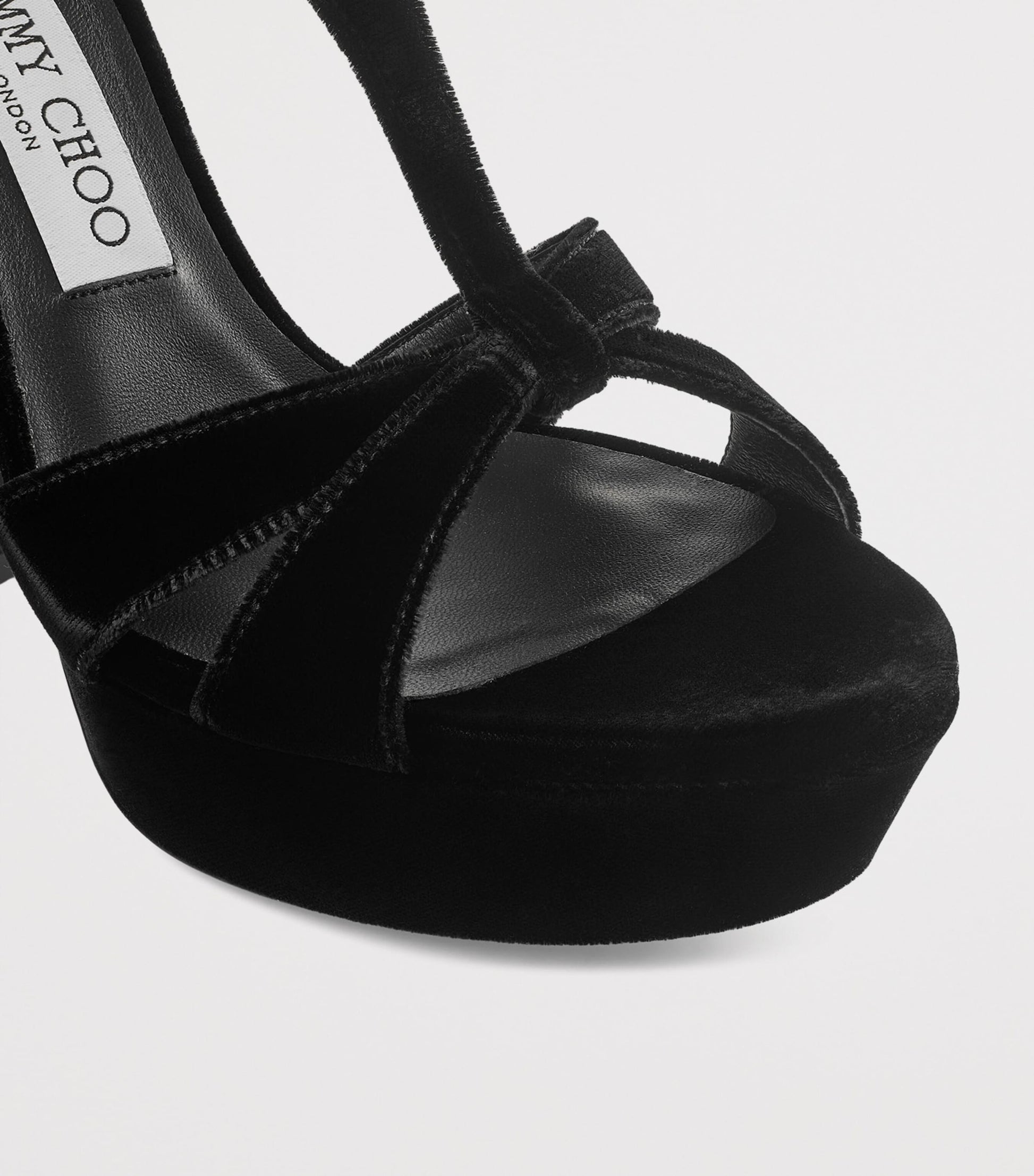 Jimmy Choo Black Kesia 120 Velvet Sandals