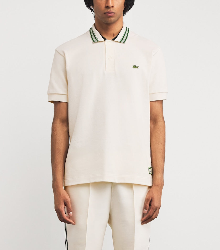 Lacoste Cotton Stripe-Collar Polo Shirt